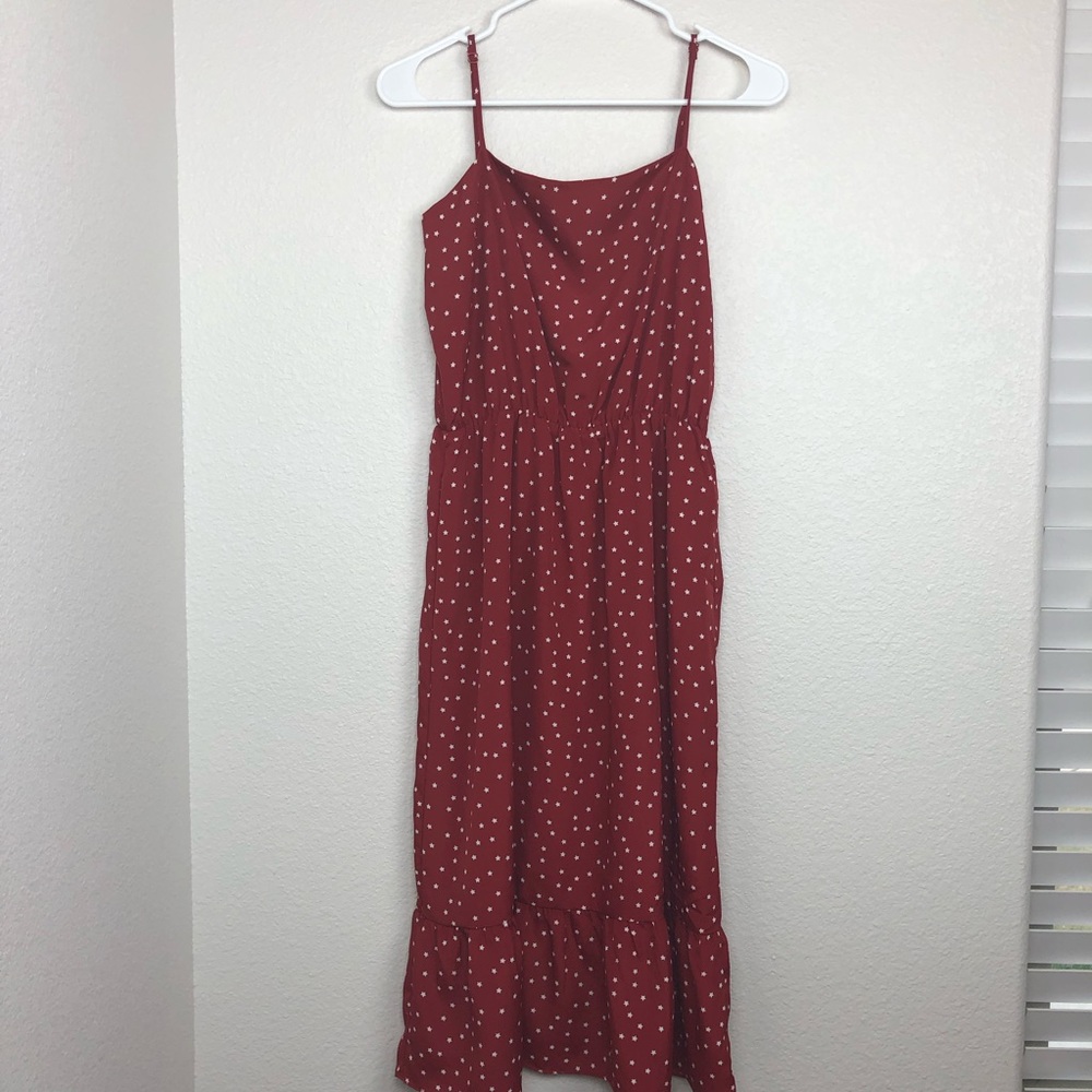 Lovers & Friends midi red star print dress